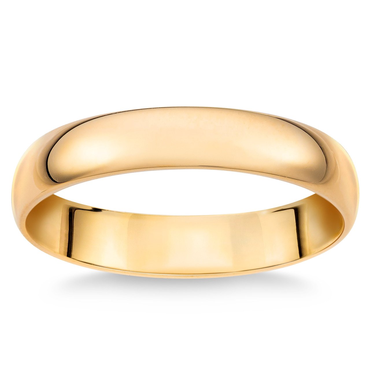 18kt Yellow Gold 4mm High Polish Comfort Fit Wedding Band - Size 9 - Image 1