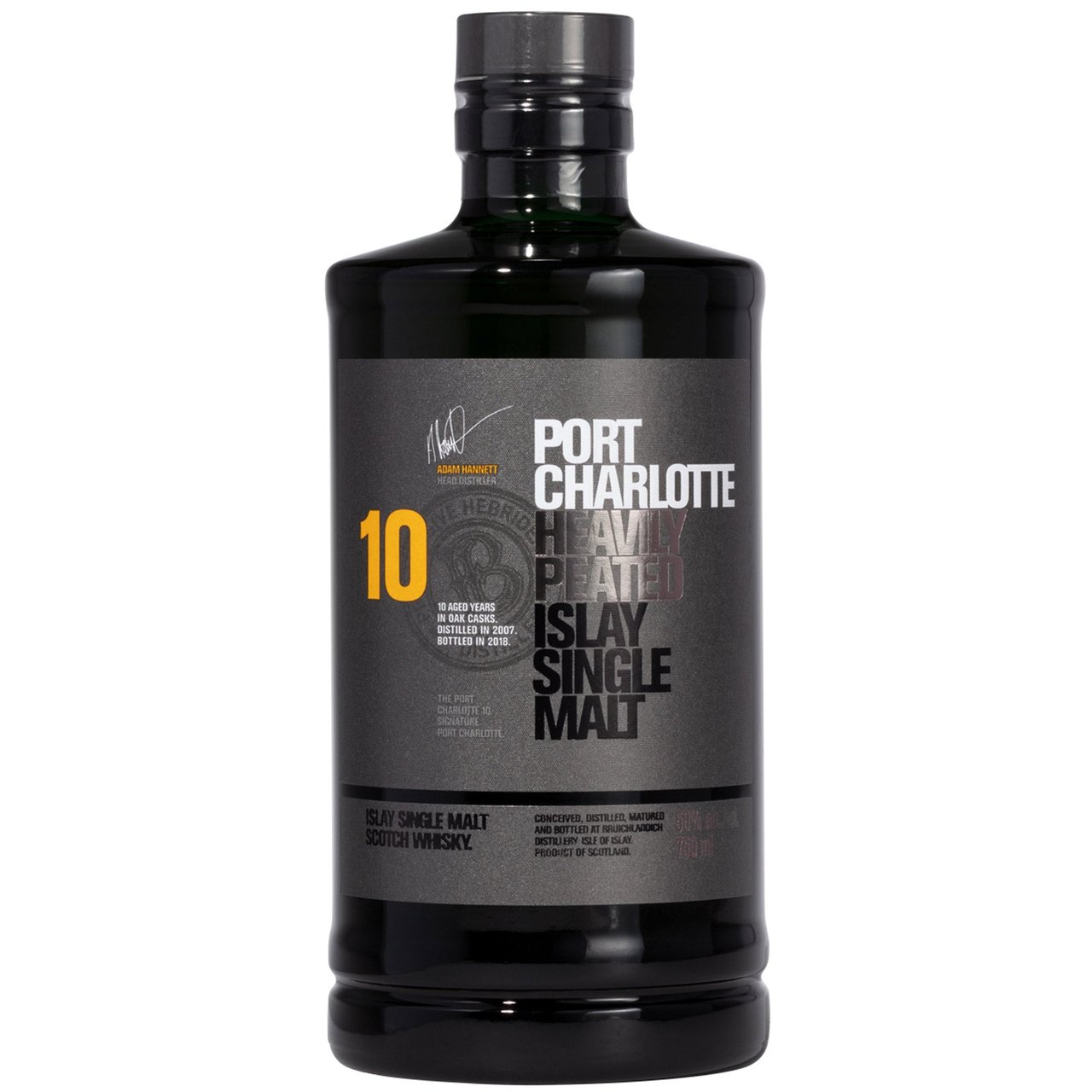 Bruichladdich Port Charlotte 10 Year Heavily Peated Islay Single Malt Scotch Whisky, Scotland, 750ML - Image 1