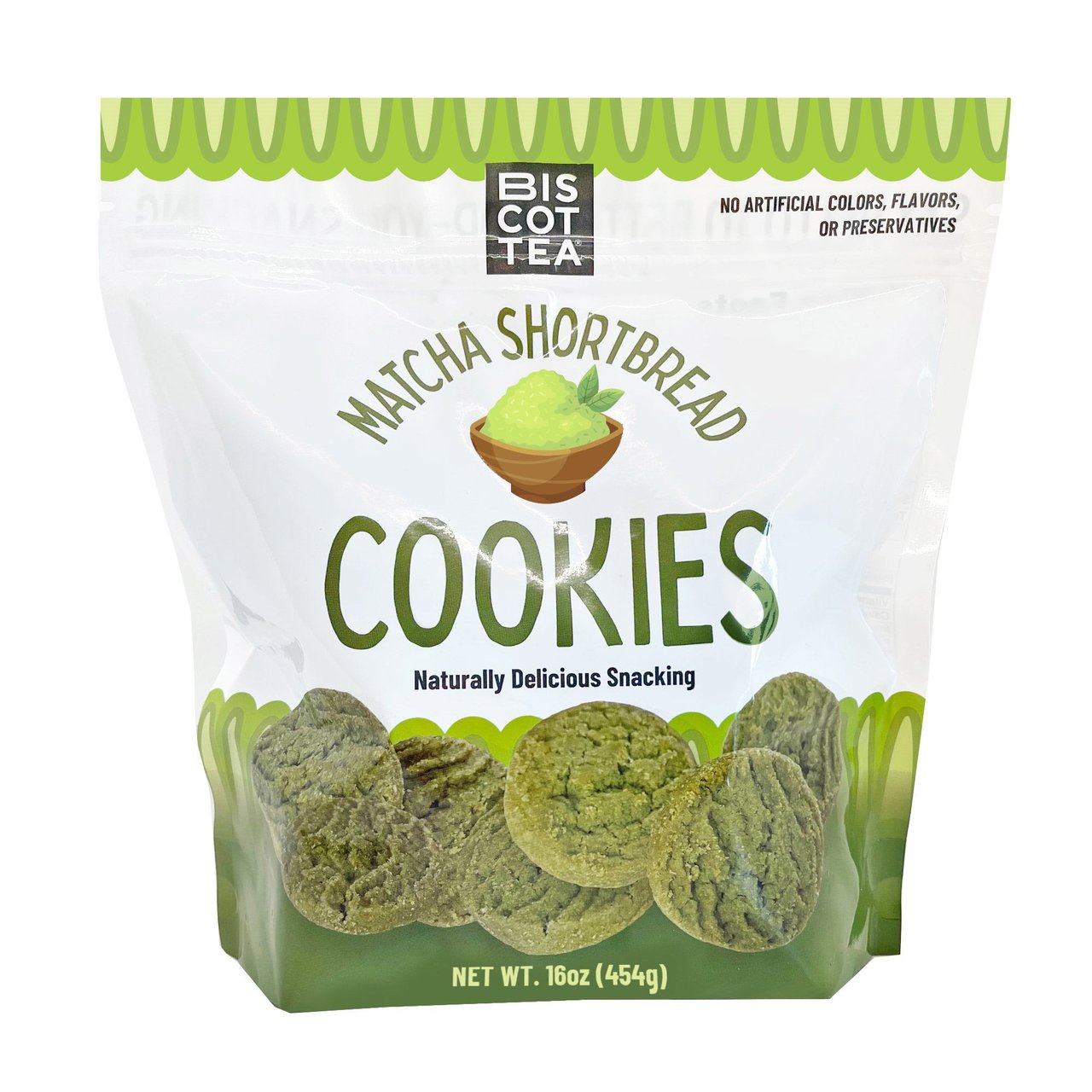 Biscottea Matcha Green Tea Shortbread Cookies, 16 oz - Image 1