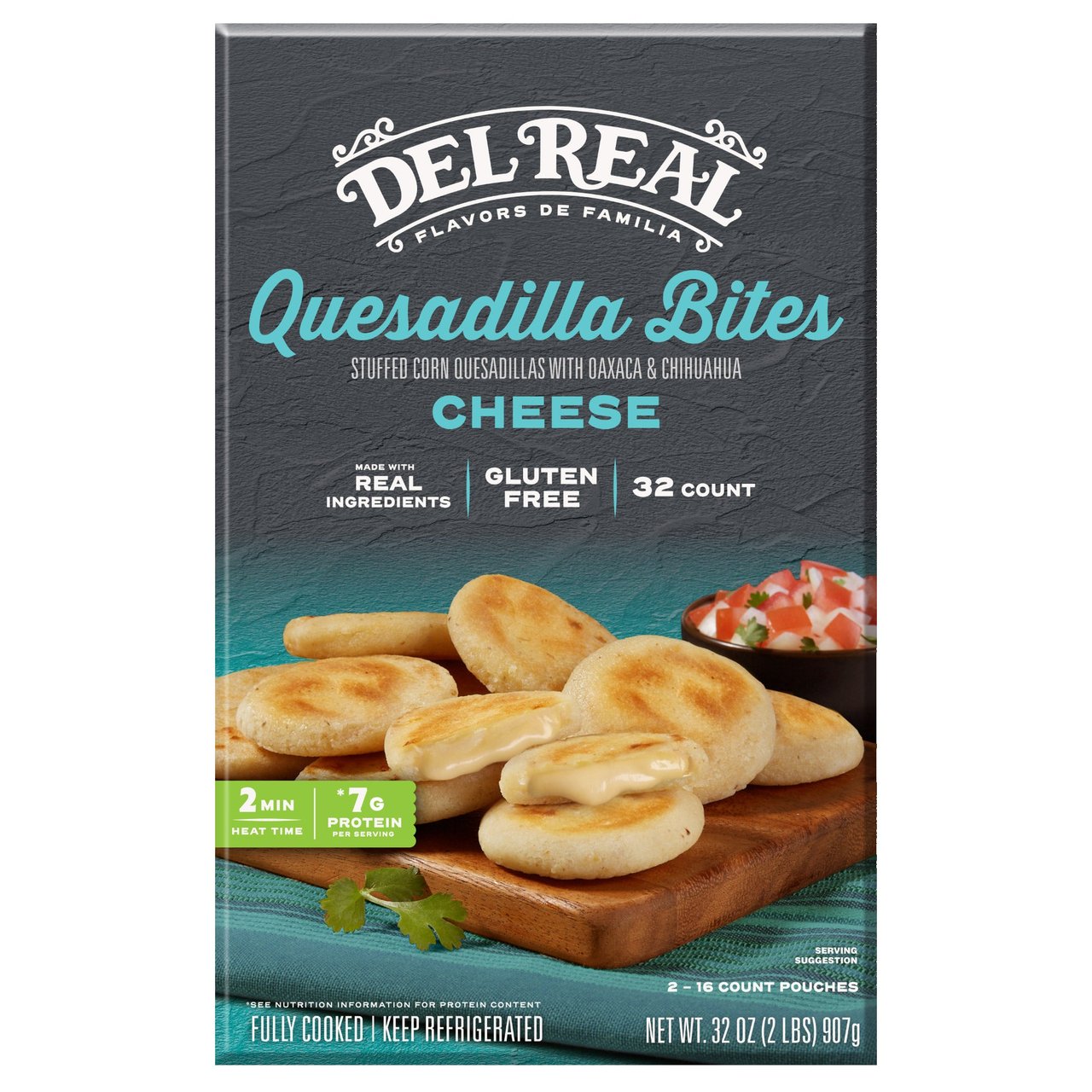 Del Real Foods Oaxaca Cheese Quesadilla Bites 32 oz - Image 1