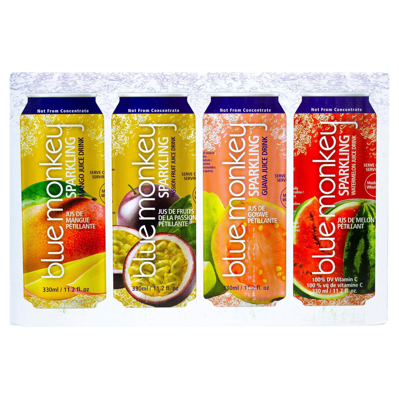 Blue Monkey Sparkling Tropical Juice 16/11.2 oz - Image 1