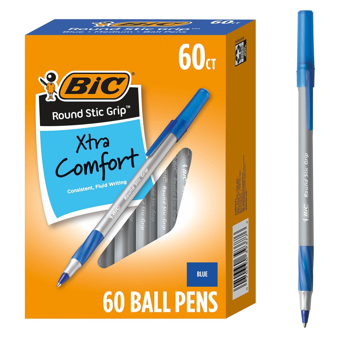 BIC Round Stic Pen Blue Ink 60 CT - Image 1