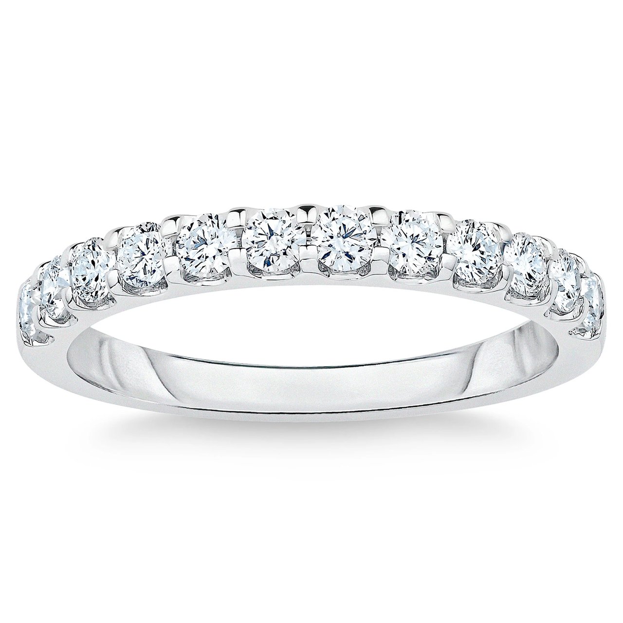 14kt White Gold VS2 I 0.50 CTW Round Diamond Band, Size 6 - Image 1