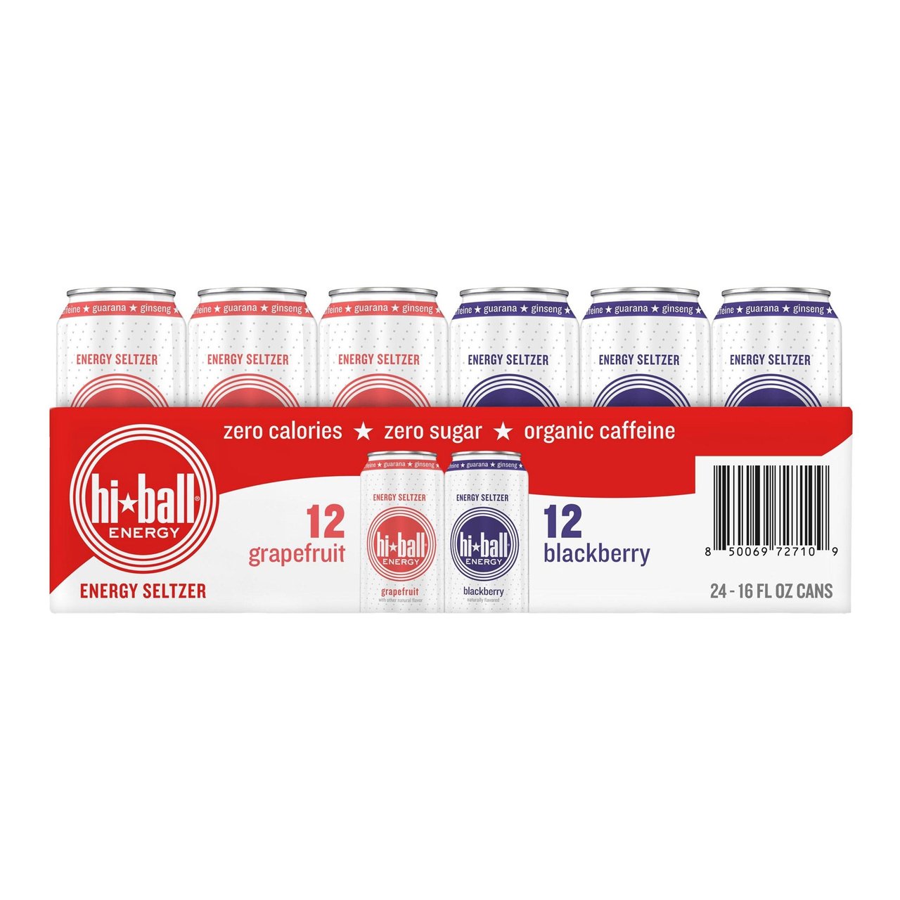 Hi Ball Energy Grapefruit-Blackberry Sparkling Water, 24 CT / 16 oz - Image 1