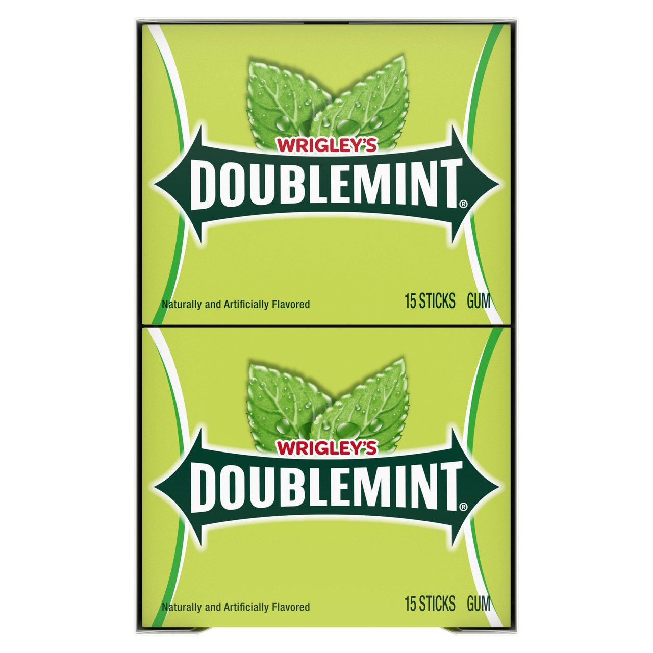 Wrigley's Doublemint Gum Slim Pack, 15 Sticks, 10 Count - Image 1