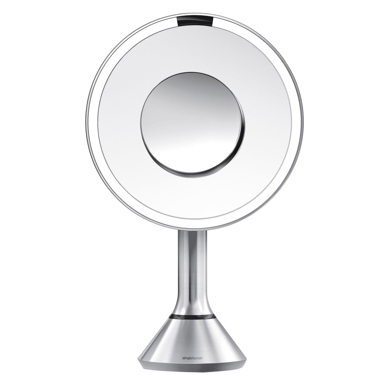 simplehuman Silver 8" Round Sensor Mirror Magnetic 5X 10X Mag - Image 1