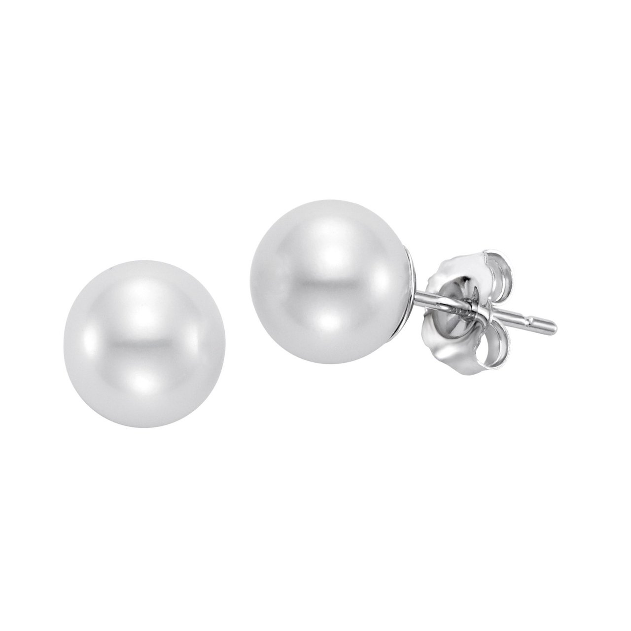14kt Gold 8-8.5mm Freshwater Cultured Pearl Stud Earrings - Image 1