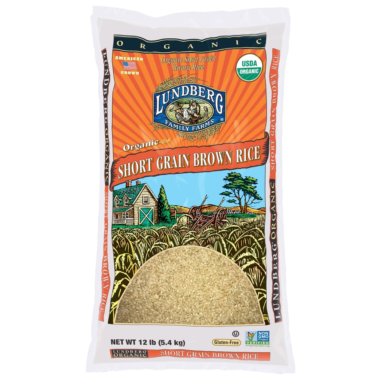 Lundberg Organic Brown Rice, Short Grain, 12 lb - Image 1