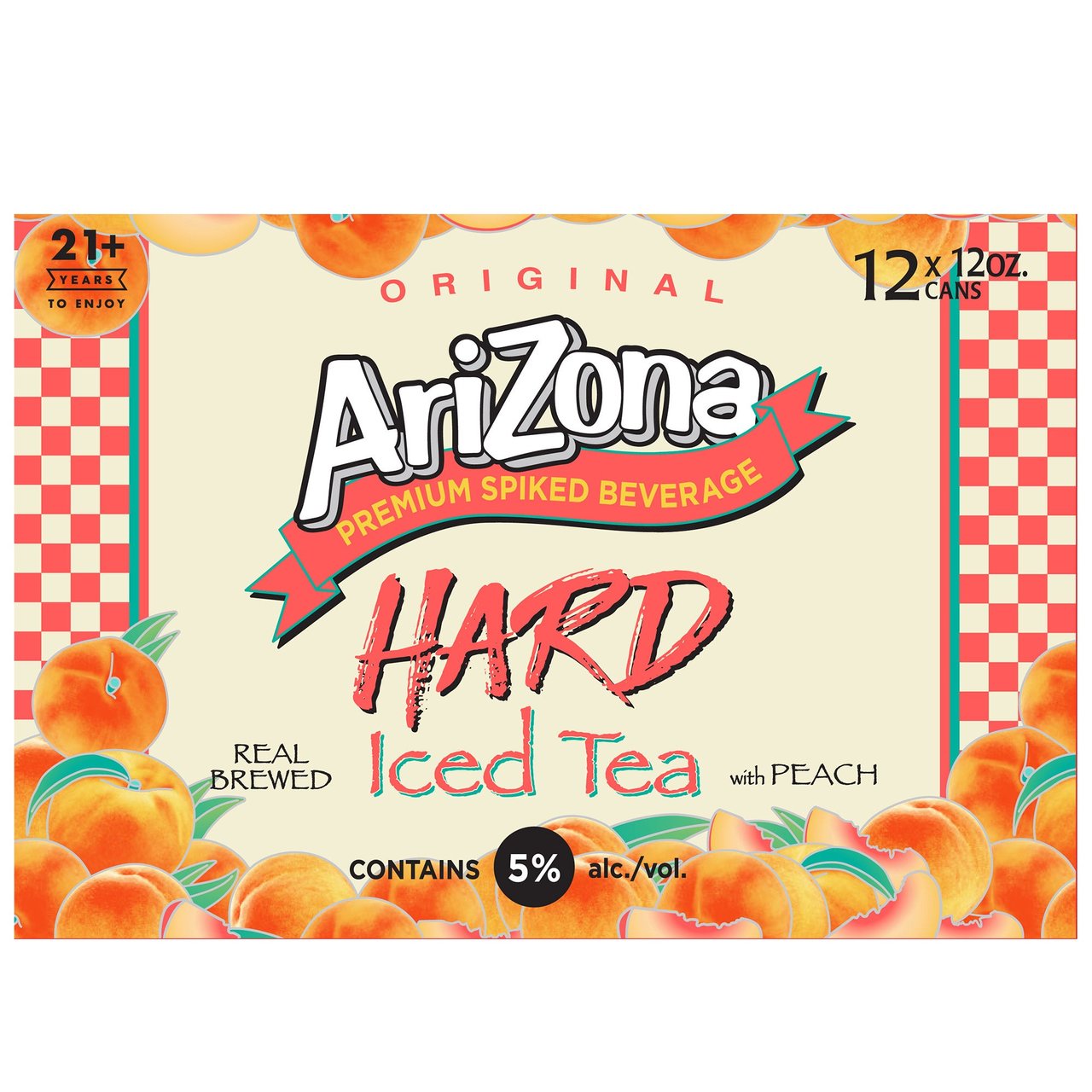 AriZona Hard Peach Iced Tea 12 / 12 oz - Image 1