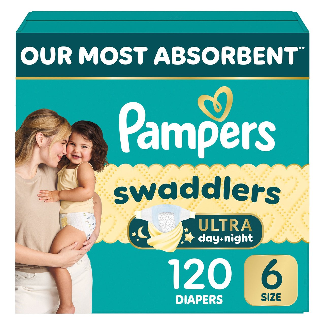 Pampers Swaddlers Ultra Diapers Size 6, 120 Count - Image 1