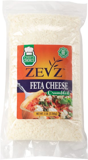 Zev'z Crumbled Feta Cheese, 5 lbs