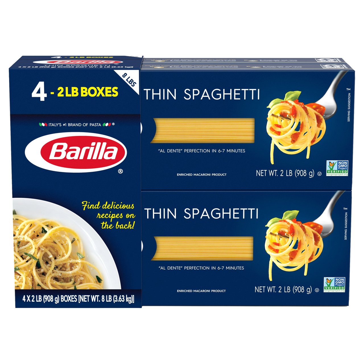 Barilla Thin Spaghetti 4/2 lb (8 lb) - Image 1
