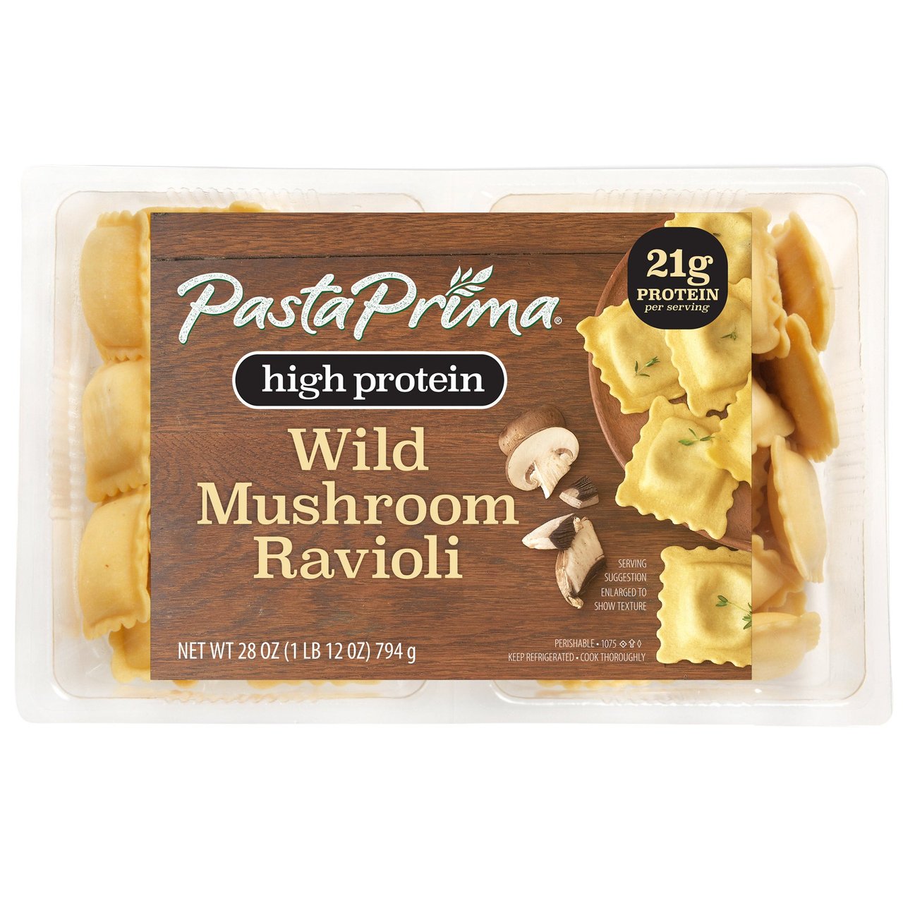 Pasta Prima High Protein Portobello Mushroom Ravioli, 28 oz - Image 1