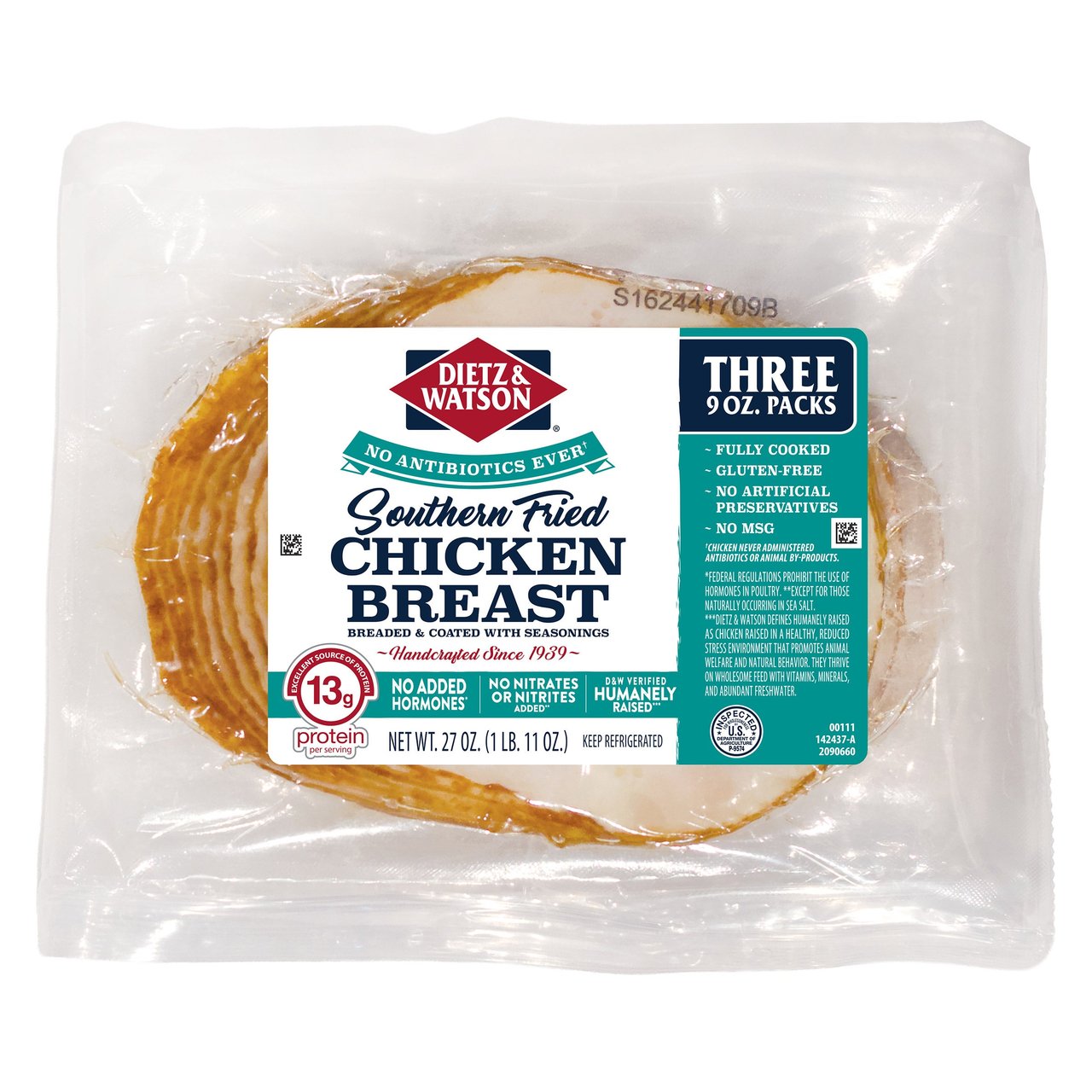 Dietz & Watson Southern Fried Chicken Breast, 3 × 9 oz - Image 1