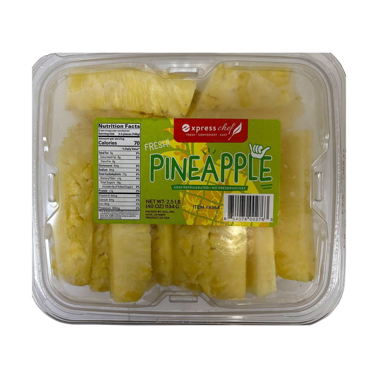 Cut Pineapple Grown in Hawaii