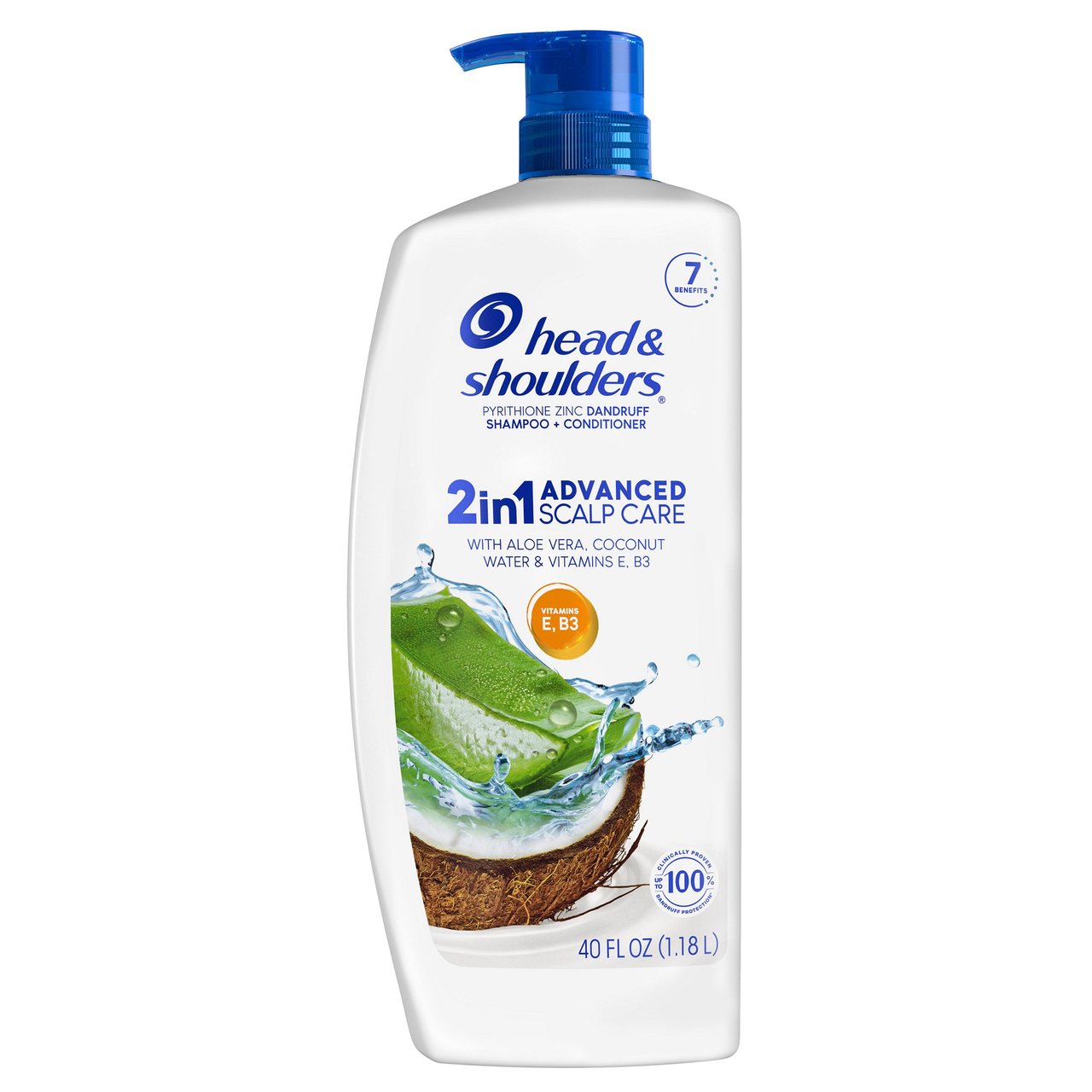 Head & Shoulders 2-in-1 Advanced Scalp Care with Aloe & Coconut 40 fl oz - Image 1