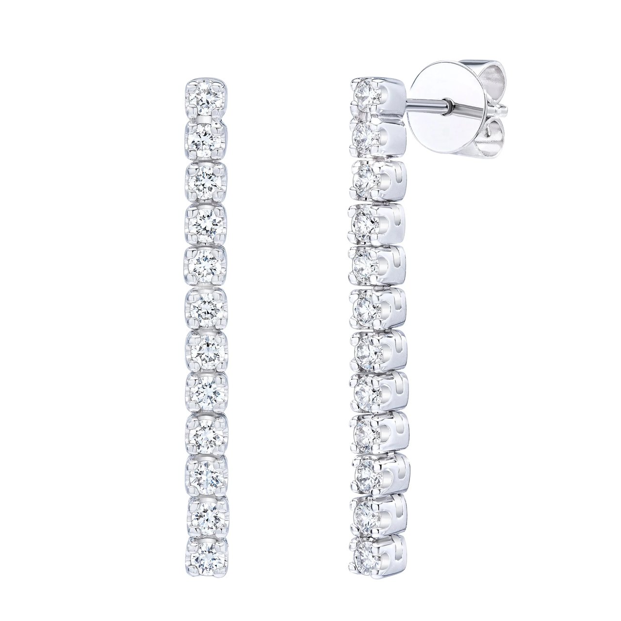14kt White Gold VS2 I 0.50ctw Diamond Earrings - Image 1