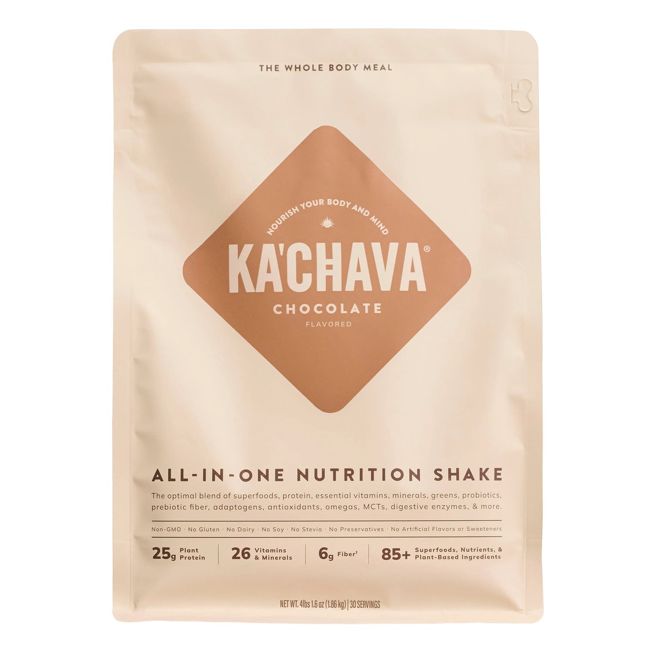 Ka'Chava Meal Replacement Shake Chocolate, 30 Servings - Image 1