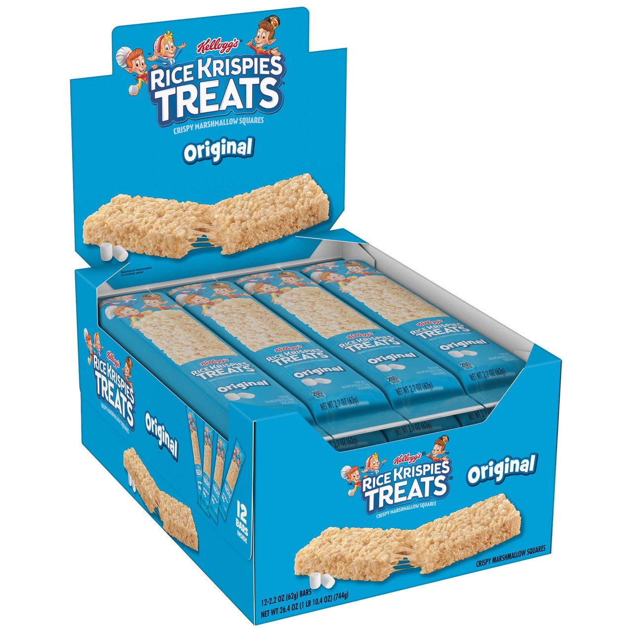 Kellogg's Rice Krispies Treats Original Crispy Marshmallow Squares, 2.2 oz, 12-Count - Image 1