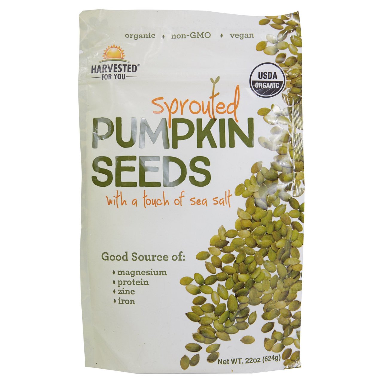 Harvested For You Organic Sprouted Pumpkin Seeds 22 Ounces - Image 1