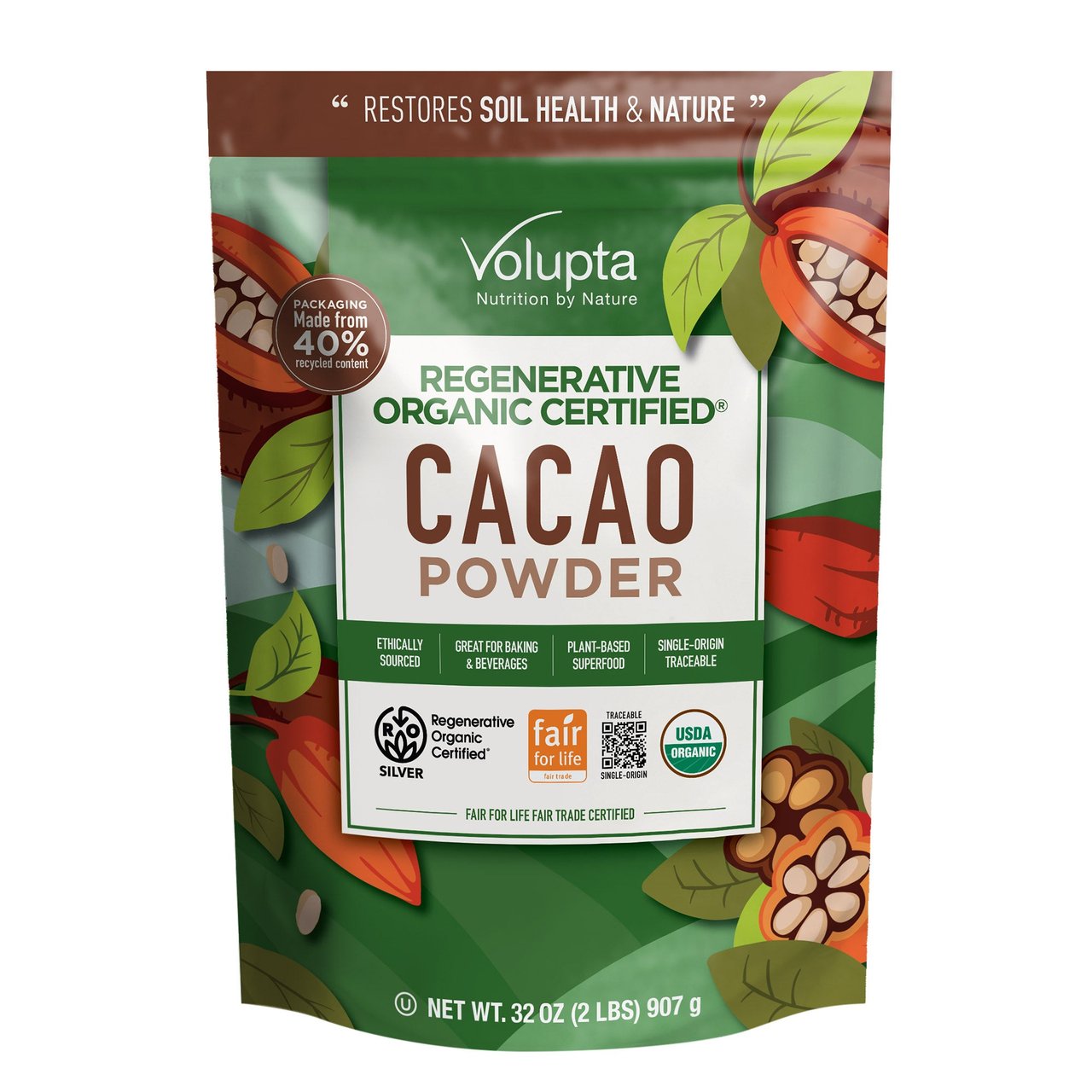 Organic Regenerative Cacao Powder, 2 Pounds - Image 1