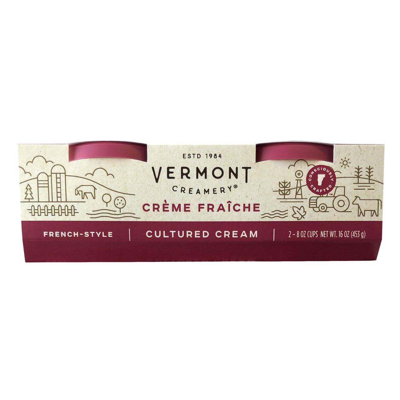 Vermont Creamery Crème Fraîche, 16 oz (2 x 8 oz) - Image 1