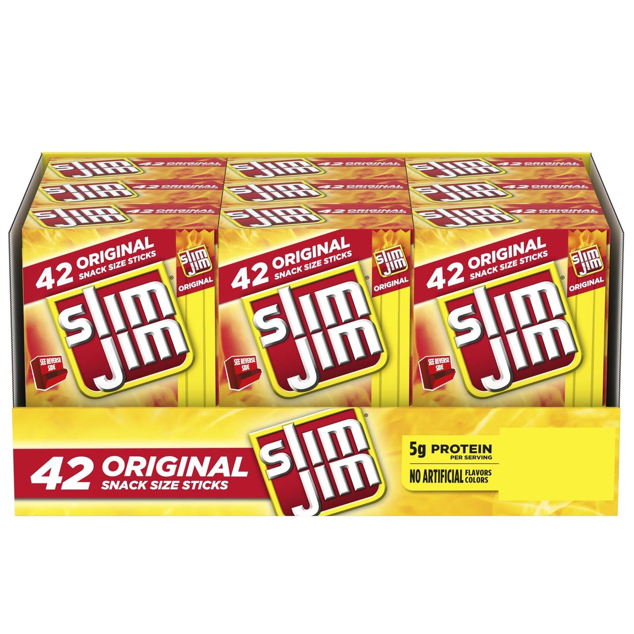 Slim Jim Original Smoked Snack Sticks, 42-Count / 0.44 oz (18.48 oz) - Image 1