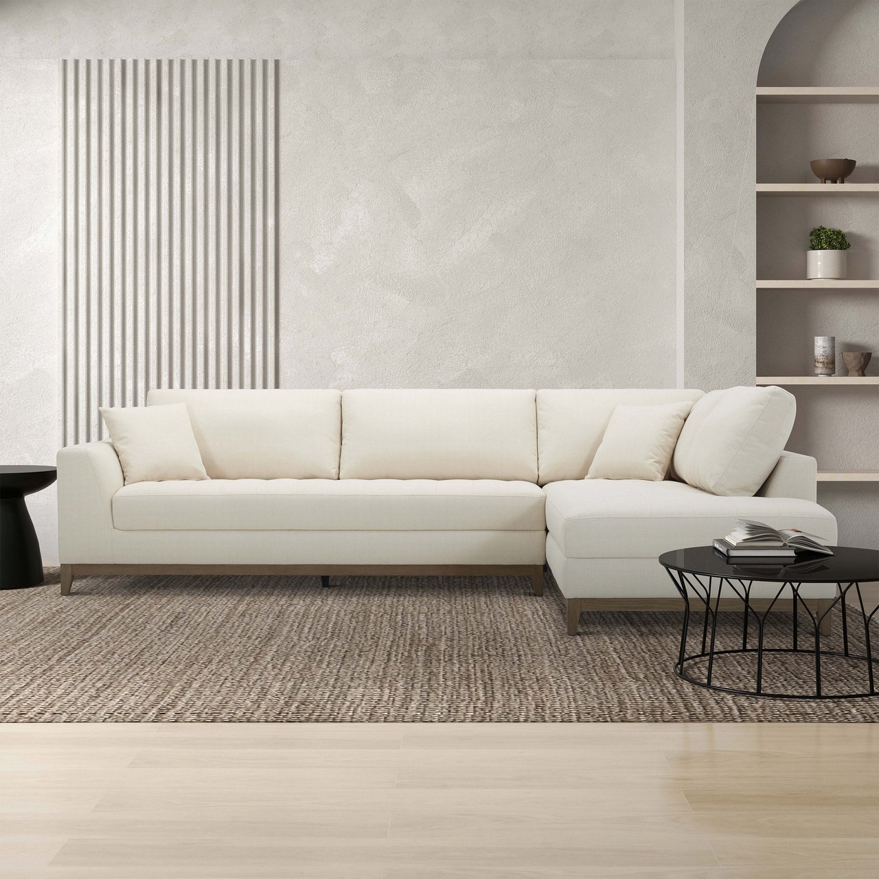 Gilman Creek Bryor Fabric Sectional with Wood Base - Image 1
