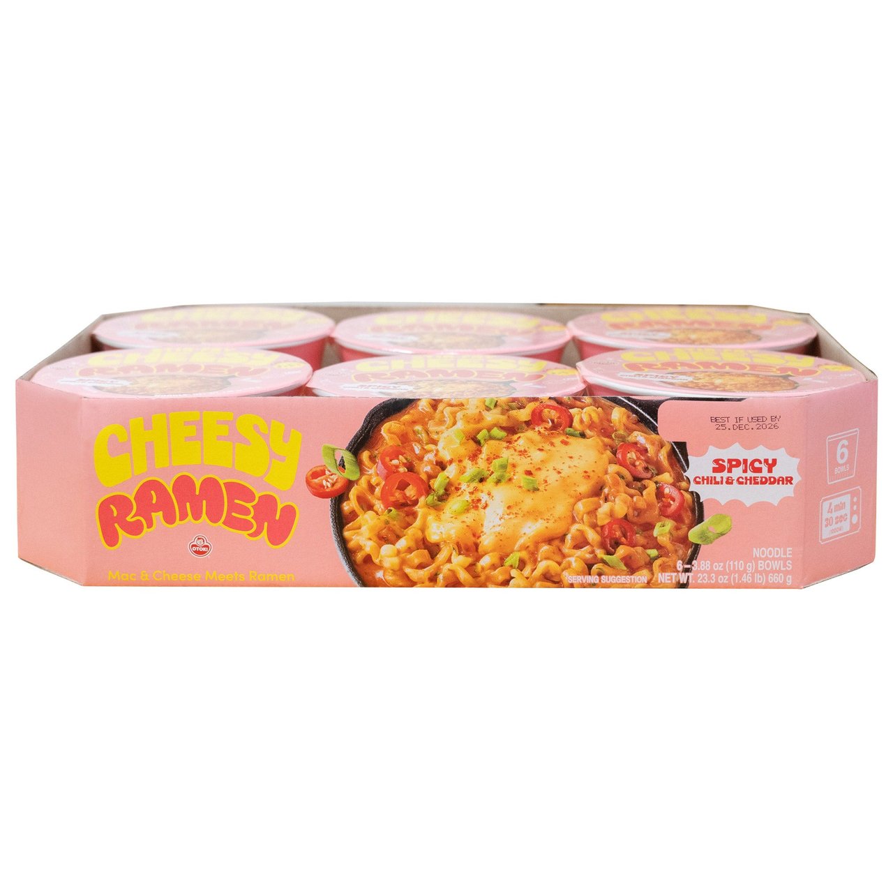 Otoki Stir Fry Cheesy Ramen Spicy 6 Pack 3.88 Ounces Each - Image 1