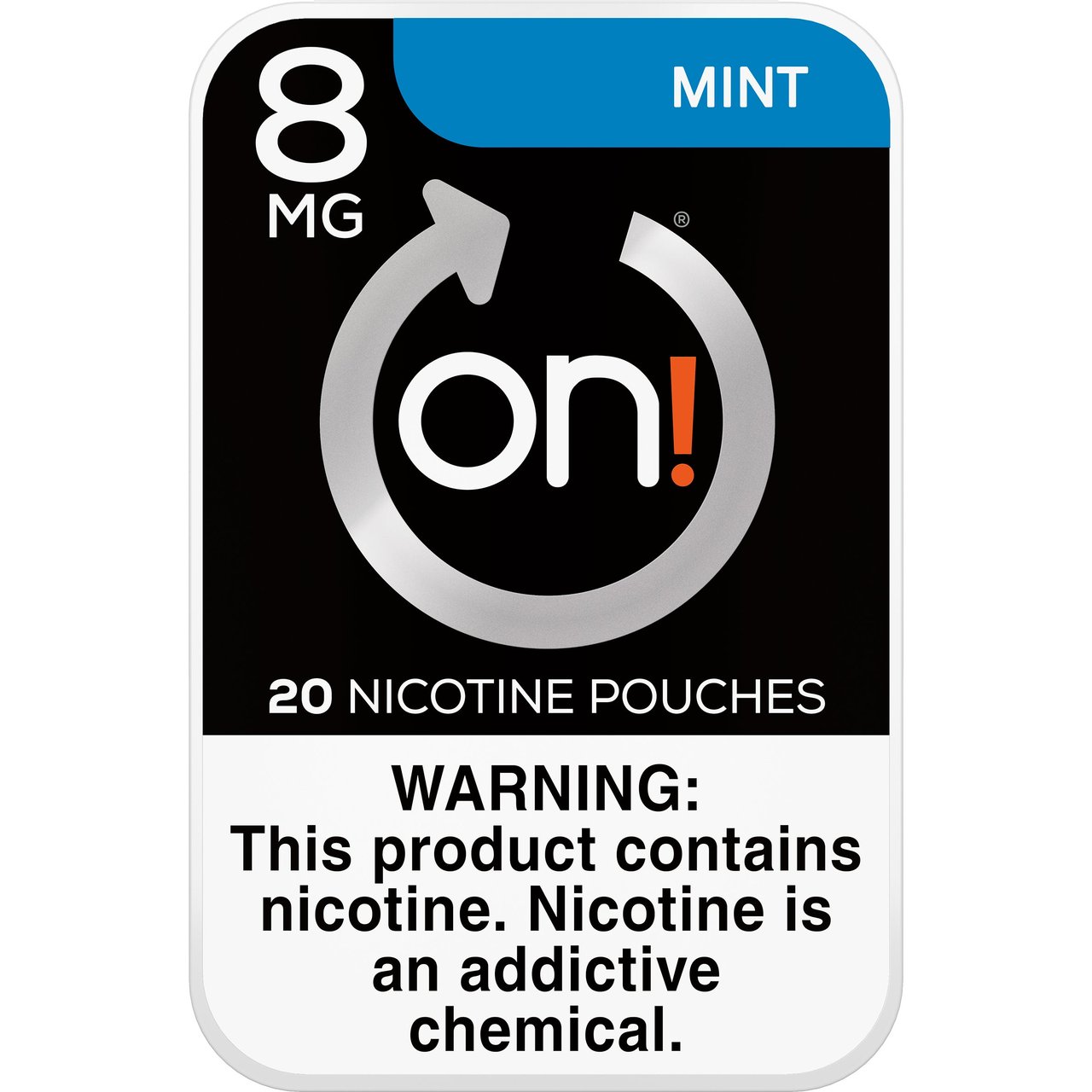 On! Mint 8mg Nicotine Pouches, 5 Cans - Image 1