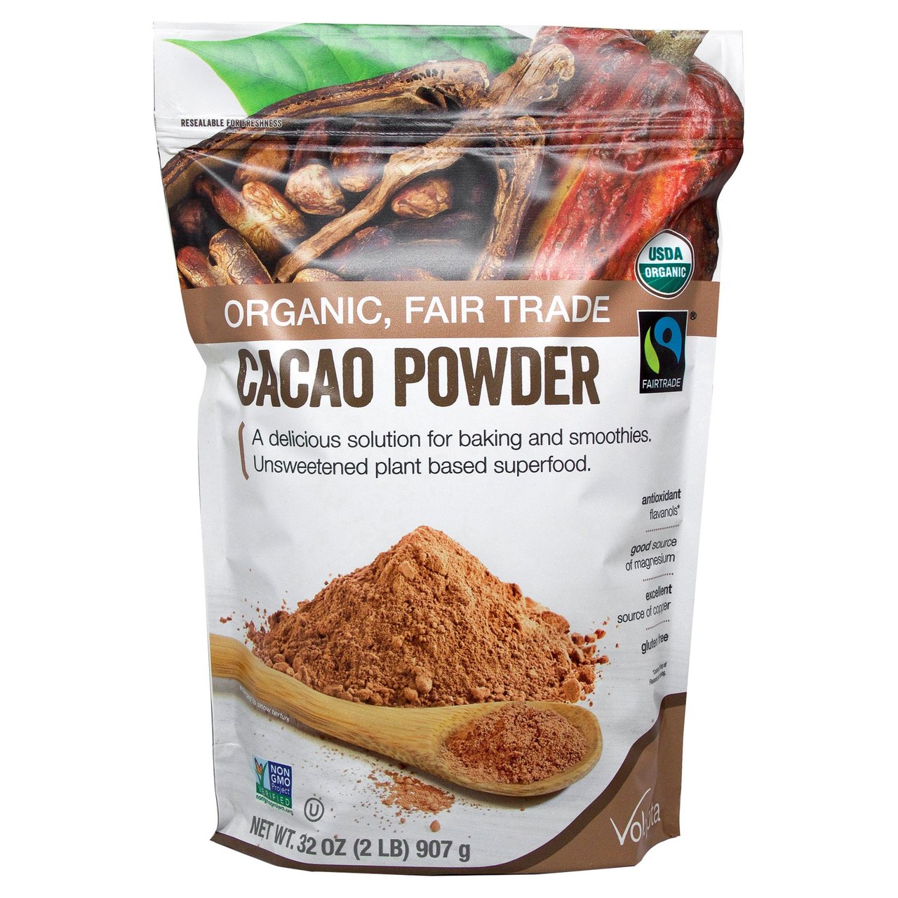 Volupta Organic Cacao Powder 32 oz - Image 1