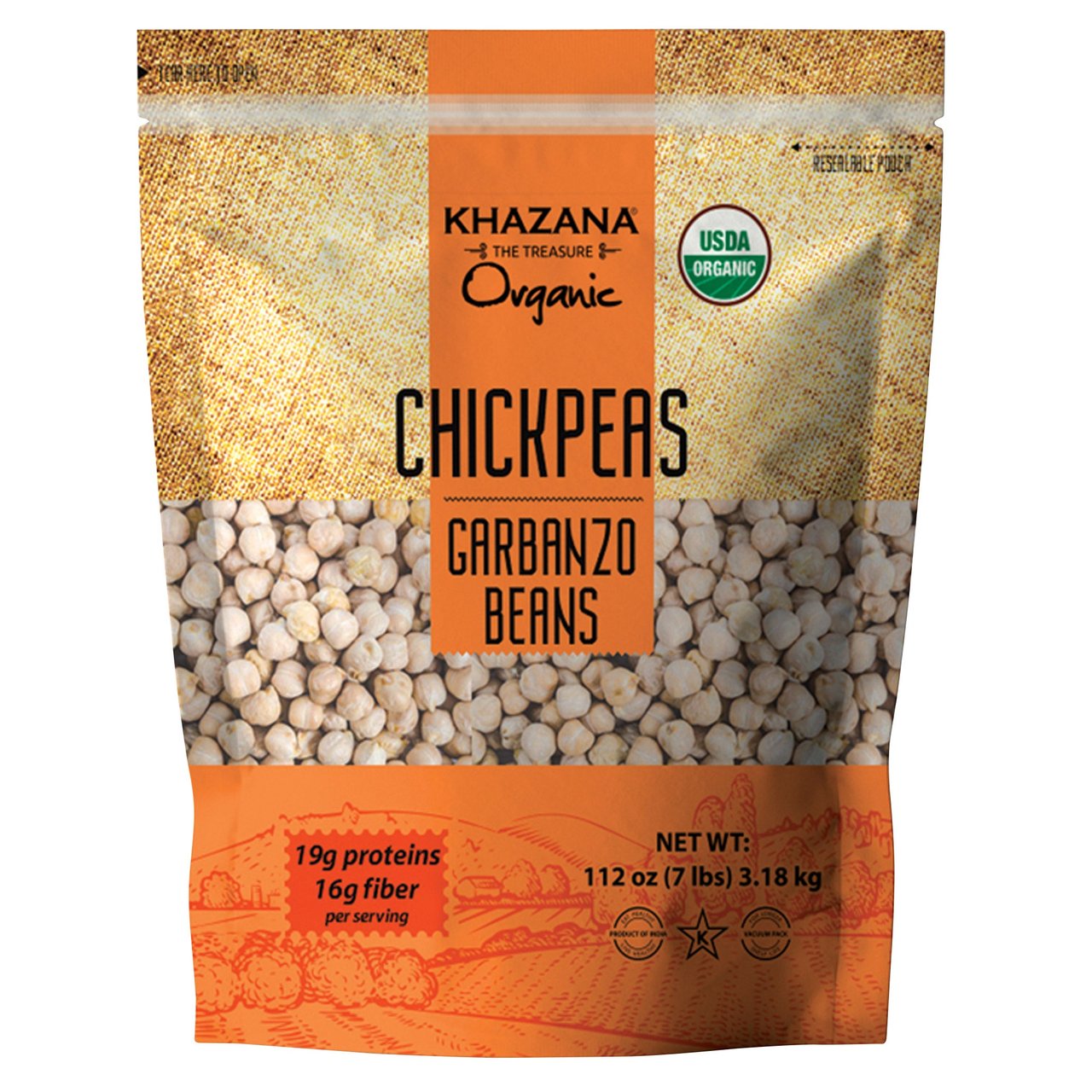Khazana Organic Chickpeas 7 lb - Image 1