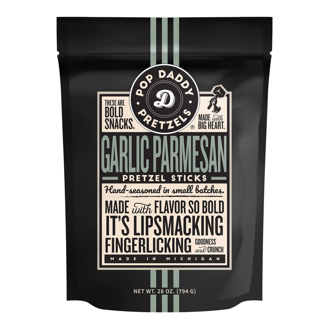 Pop Daddy Pretzels Garlic Parmesan 28 Ounce Bag - Image 1