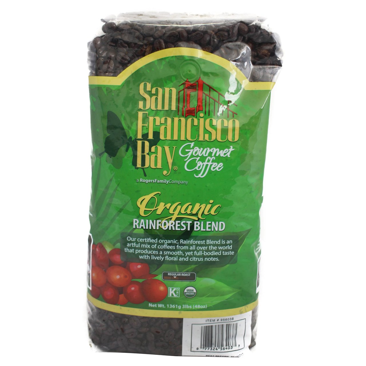San Francisco Bay Organic Rainforest 3 lbs Whole Bean - Image 1
