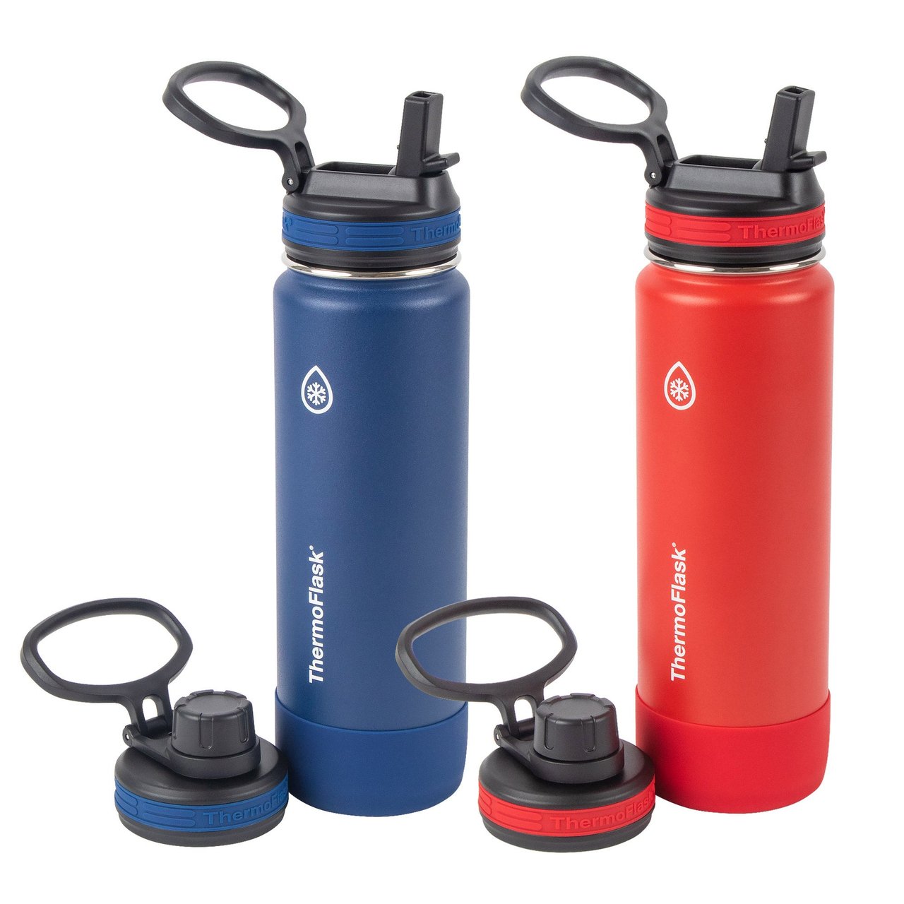 ThermoFlask 24 oz Water Bottles, 2-Pack with 4 Lids (#1535247) - $14.97