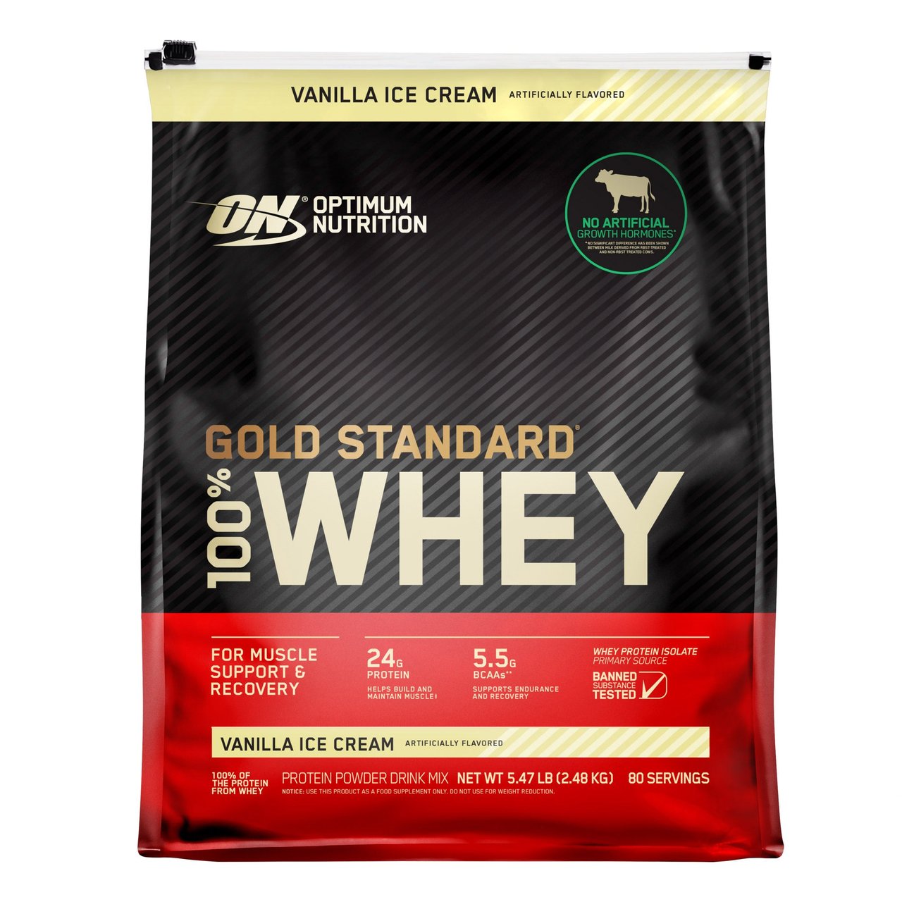 Optimum Nutrition Gold Standard 100% Whey Vanilla Ice Cream 5.47 lbs - Image 1