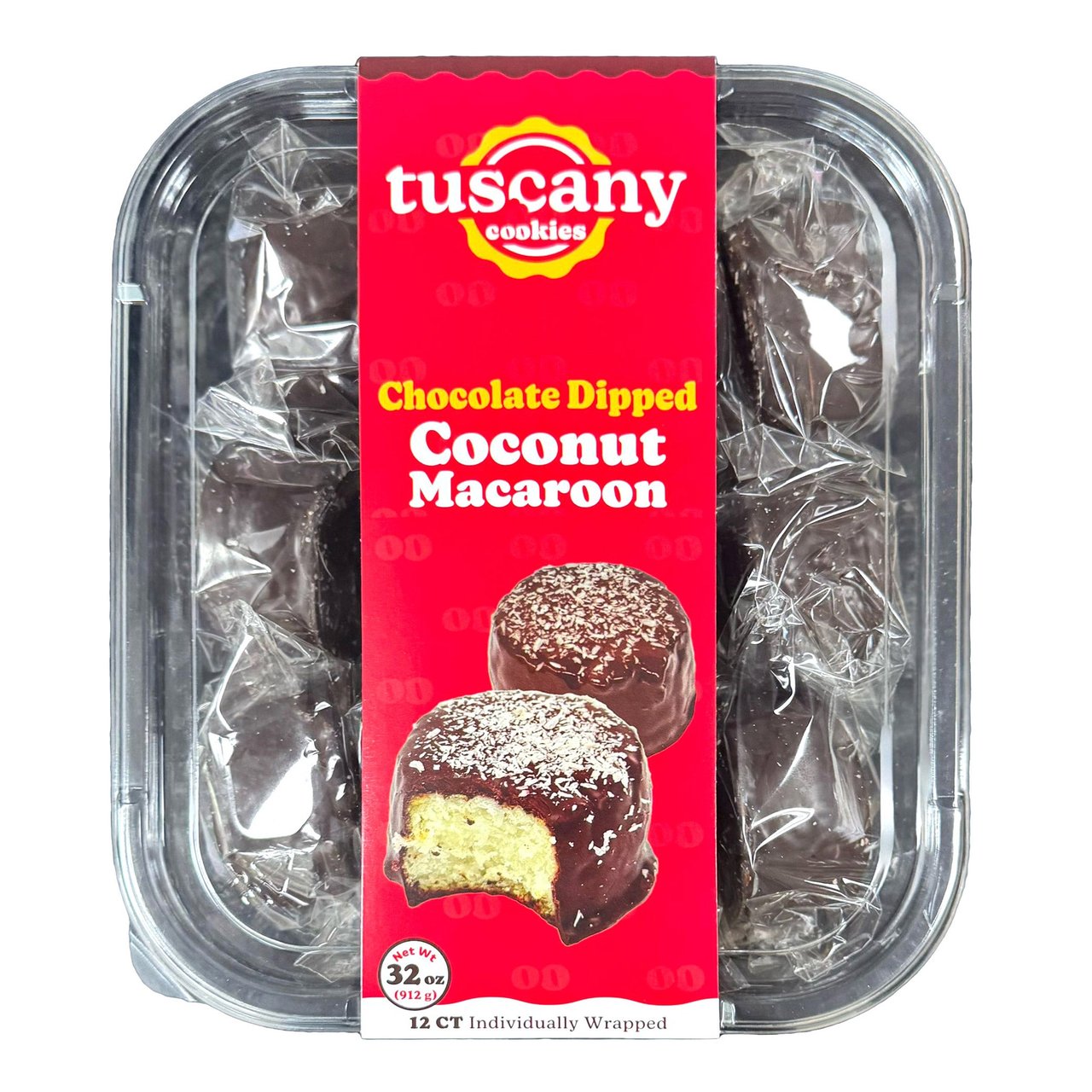 Tuscany Cookies Chocolate Dipped Coconut Macaroons, 12-Pack (2.75 oz each) - Image 1