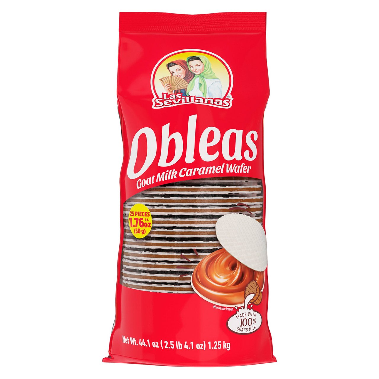 Las Sevillanas Obleas Goat Milk Caramel Wafer 44.09 oz - Image 1