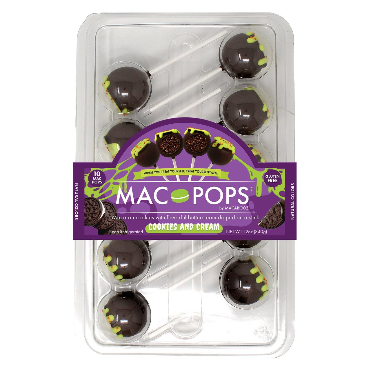 Macarooz Cookies & Cream Mac Pops, 10 Count, 12 oz - Image 1