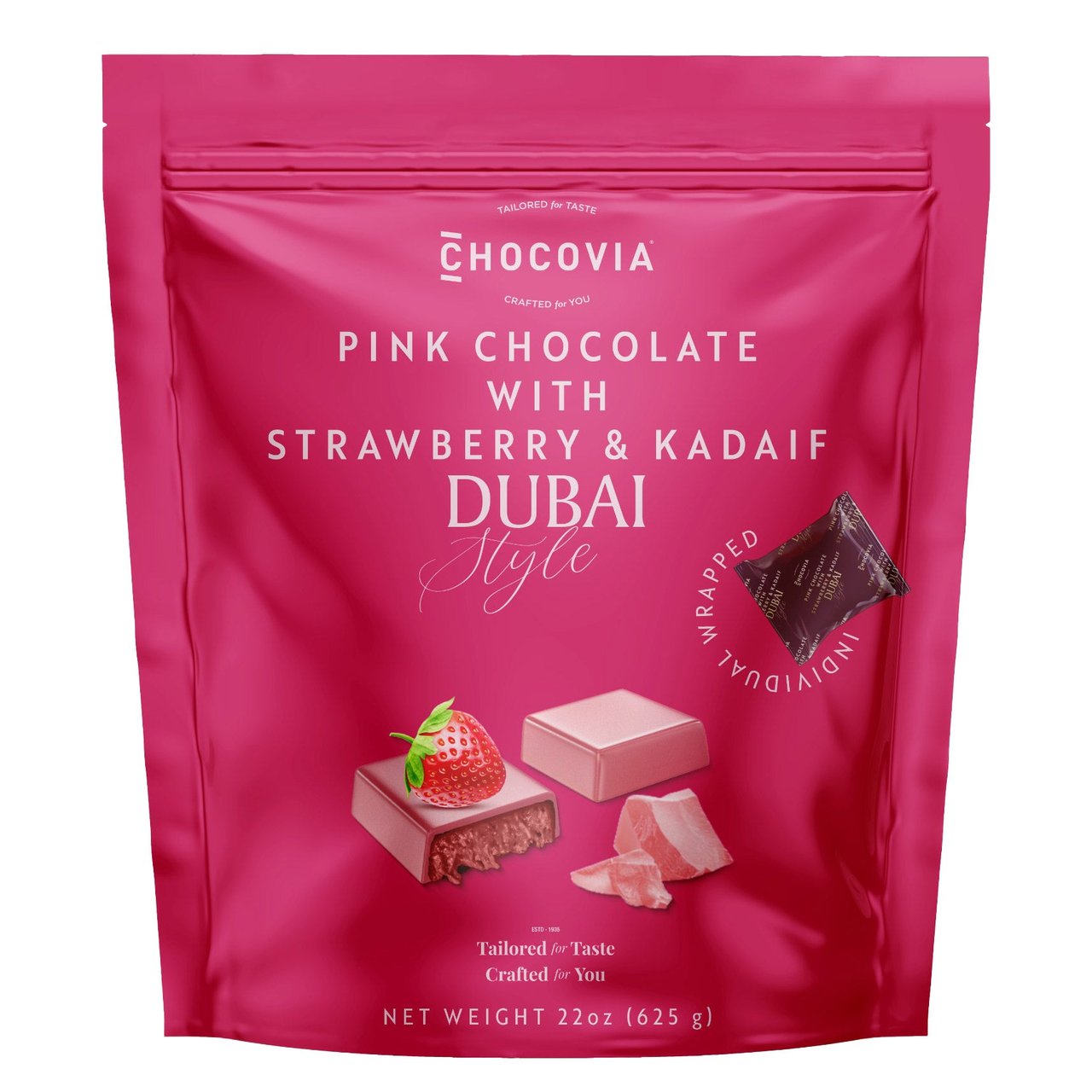 Chocovia Pink Chocolate Dubai Style 22 oz (1.37 lbs) - Image 1