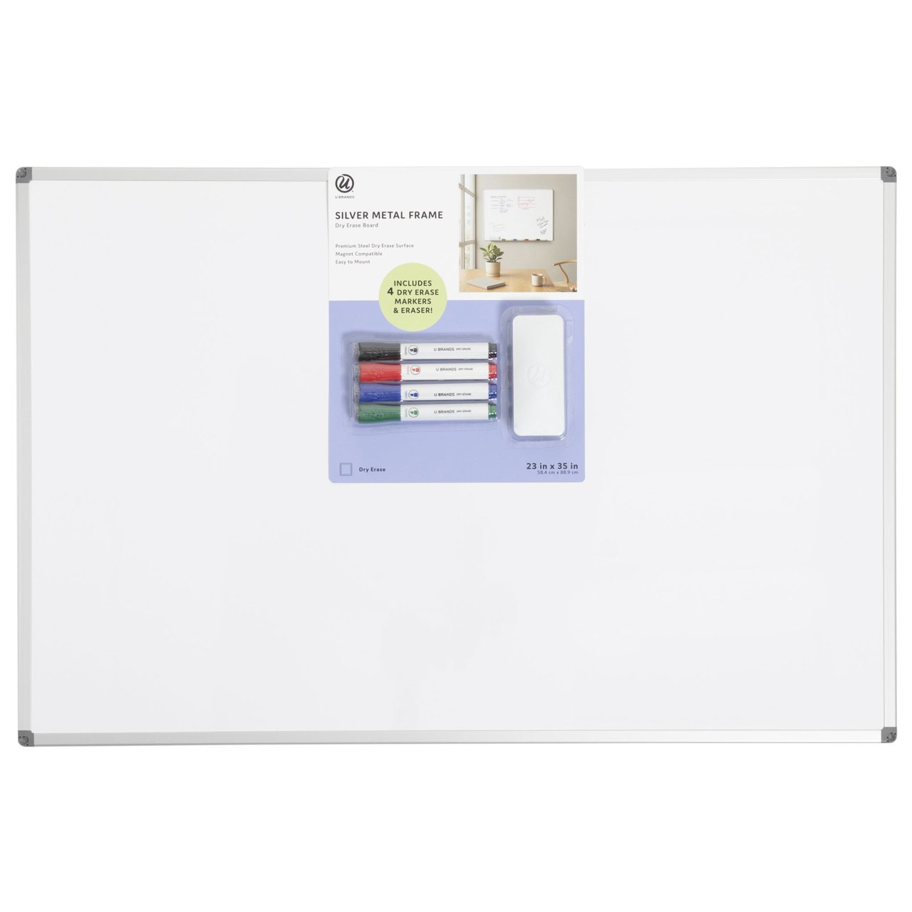 U BRANDS DRY ERASE BOARD KIT 23" X 35"