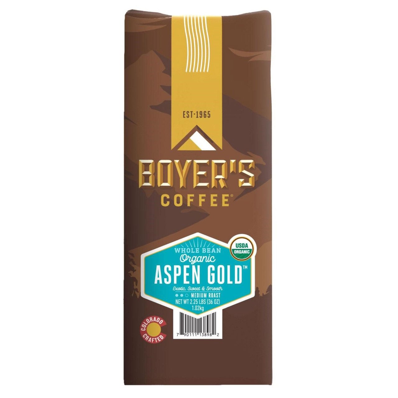 Boyer's Organic Aspen Gold Whole Bean Coffee, 2.25 lb