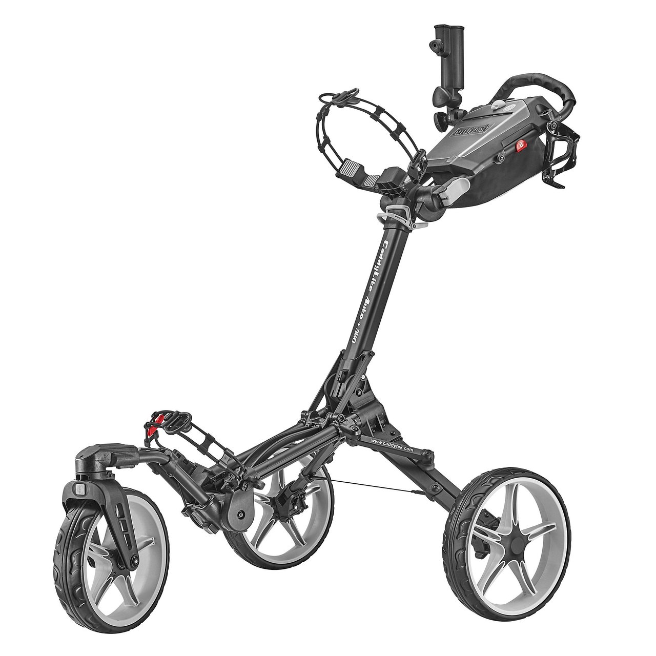 CaddyTek Lite Auto +360 3 Wheel Golf Cart Gray - Image 1