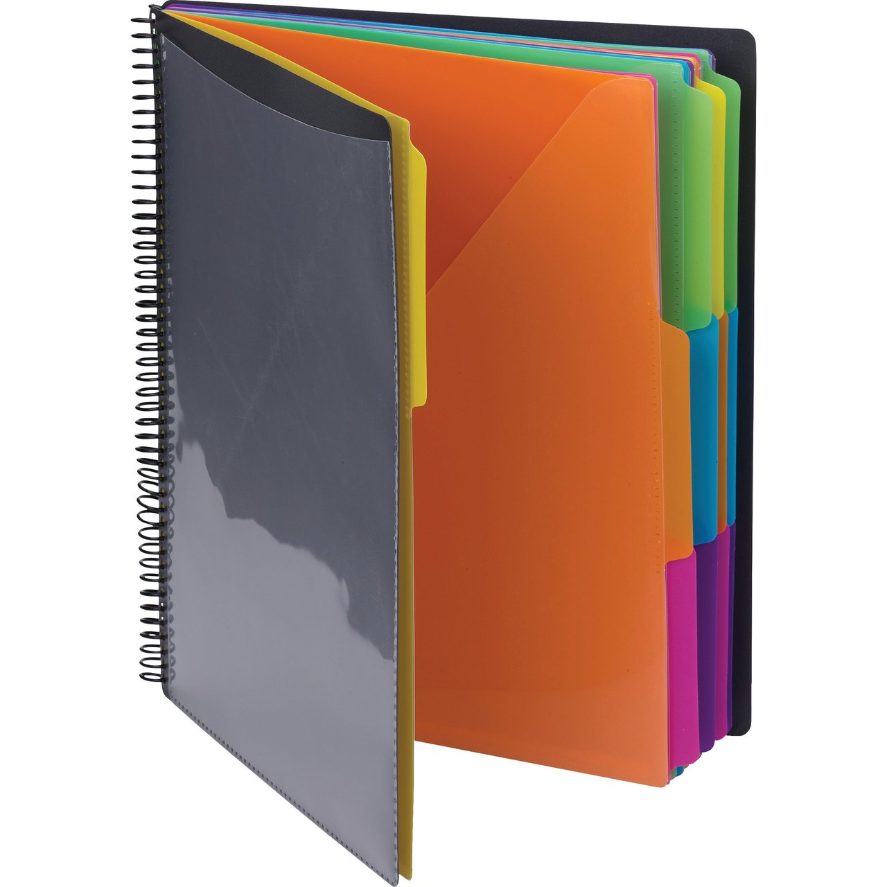 Smead Poly Project Organizer, 24 Pockets, Gray with Bright Pockets (SMD89206) - Image 1