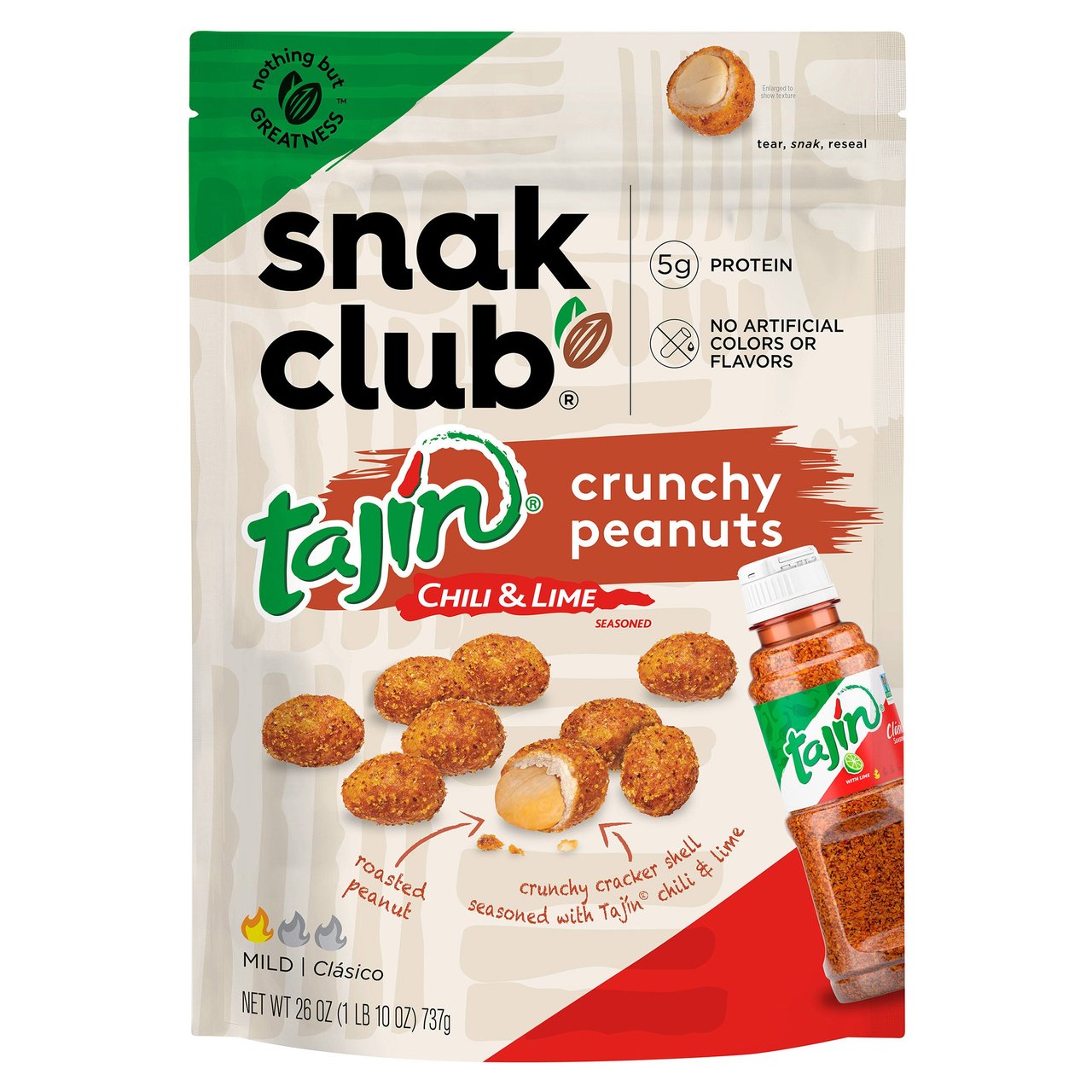 Snak Club Tajin Crunchy Peanuts 26 Ounces - Image 1