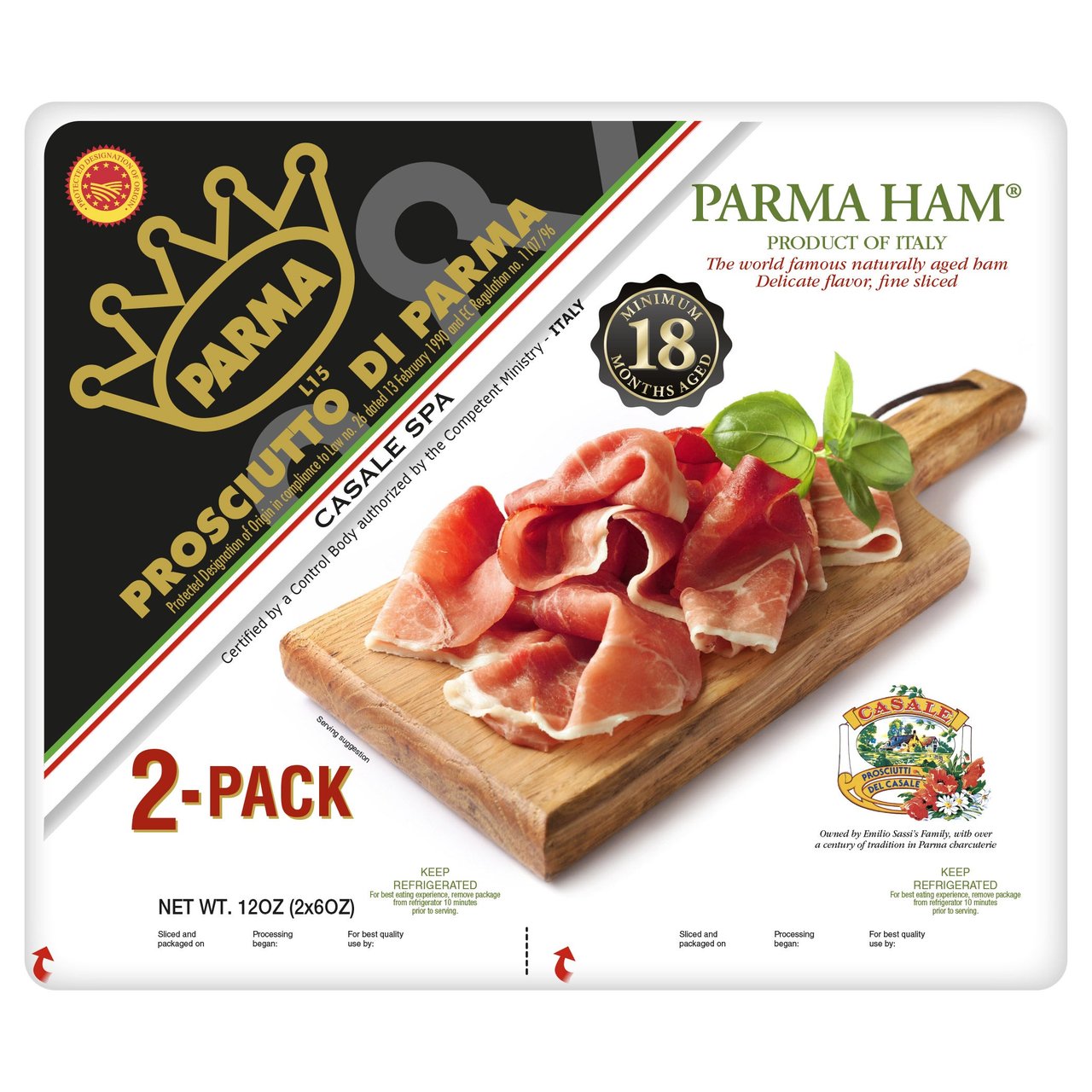CASALE 18 MONTH AGED PROSCIUTTO DI PARMA 2/6 OUNCE PACKAGES - Image 1