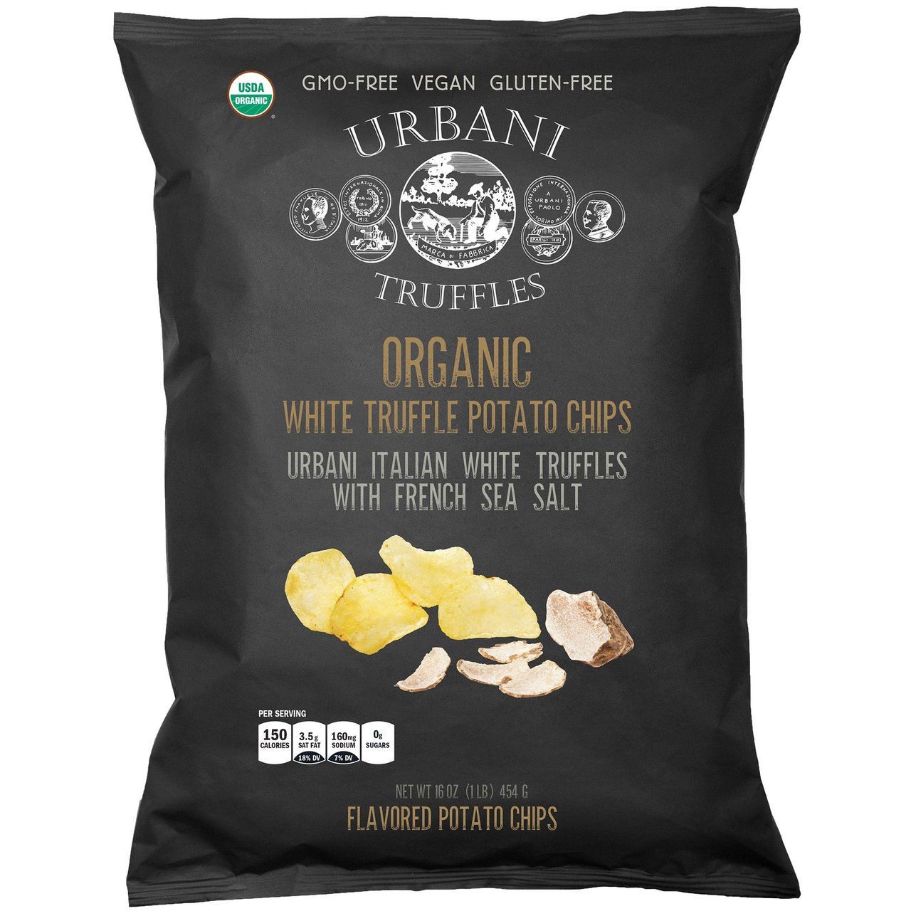 Urbani Organic White Truffle Potato Chips, 16 oz - Image 1