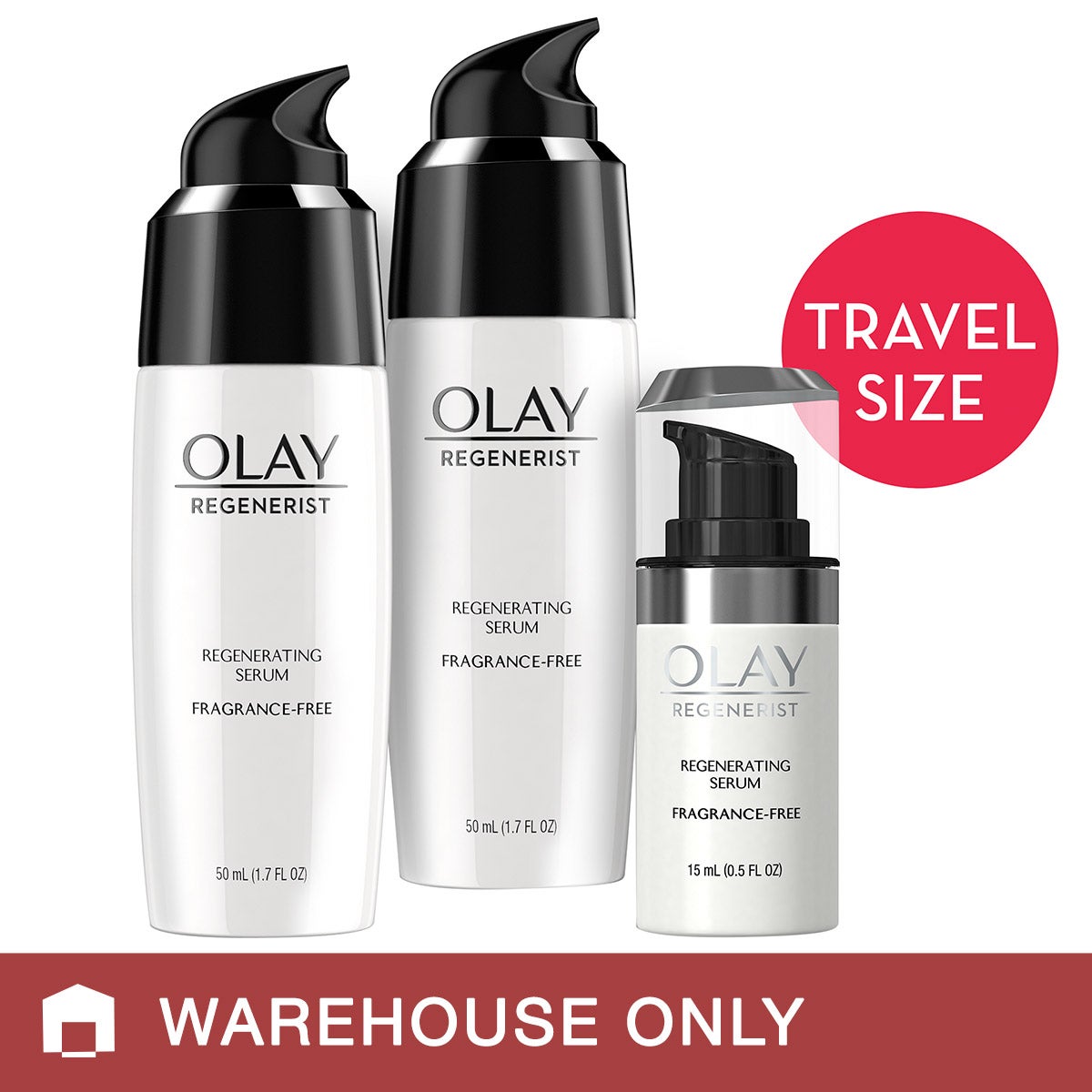 Olay Regenerist Regenerating Serum Fragrance-Free, 2 x 1.7 fl oz & Travel Size 0.5 fl oz - Image 1