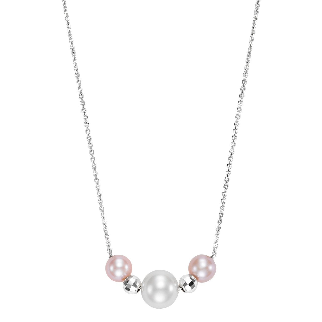 14K White Gold 5.5-6mm & 8-8.5mm Freshwater Cultured Pearl 18-Inch Necklace - Image 1