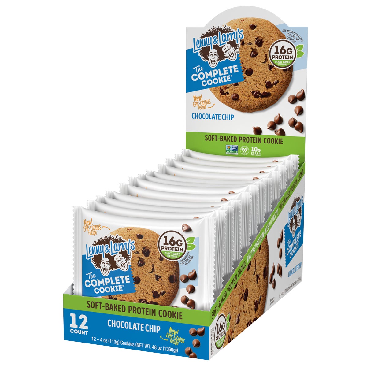 Lenny & Larry's The Complete Cookie Chocolate Chip, 12 ct / 4 oz - Image 1